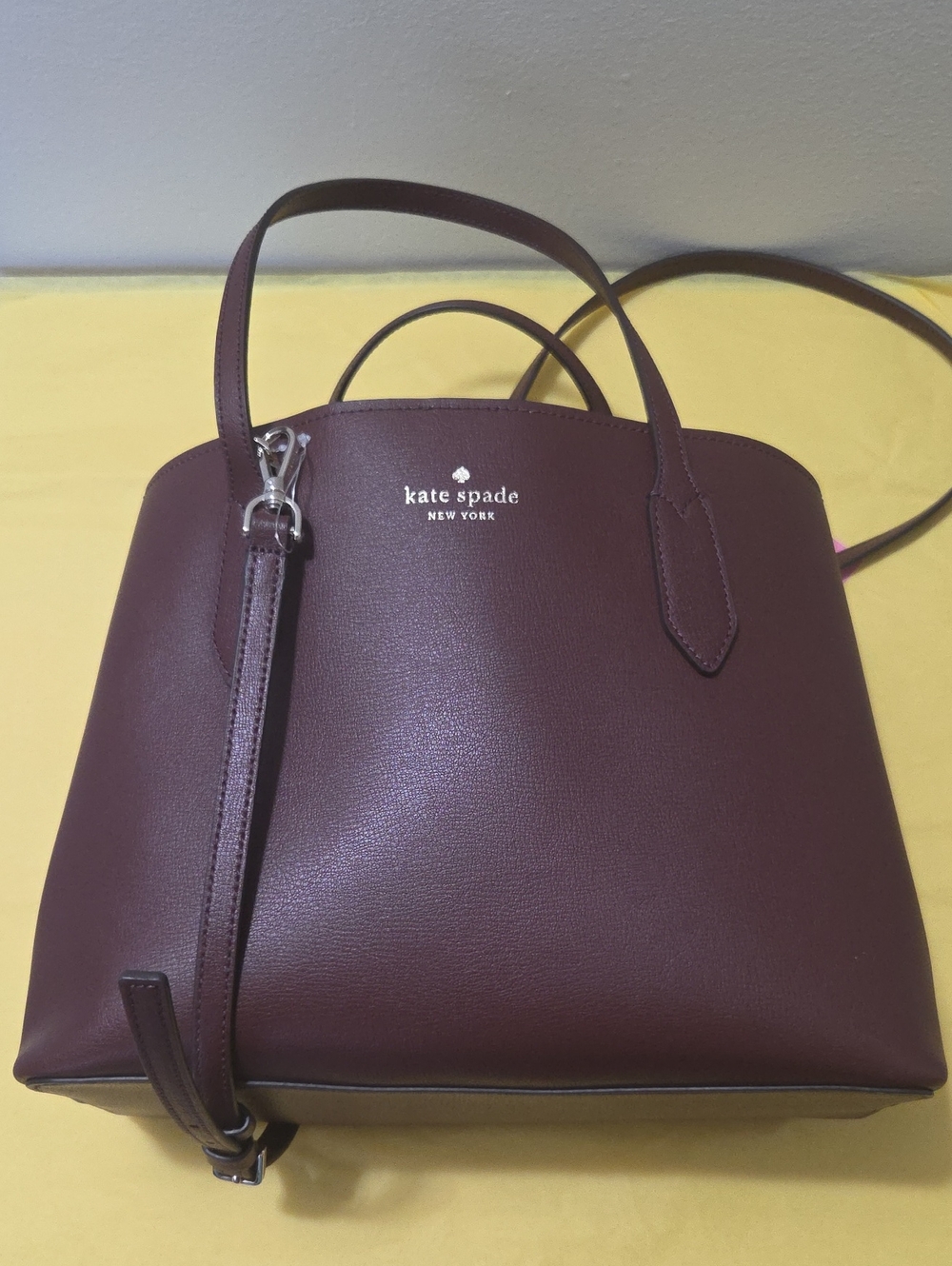 Kate Spade Burgundy Satchel W/shoulder and hand straps WKR00064-Authentic
